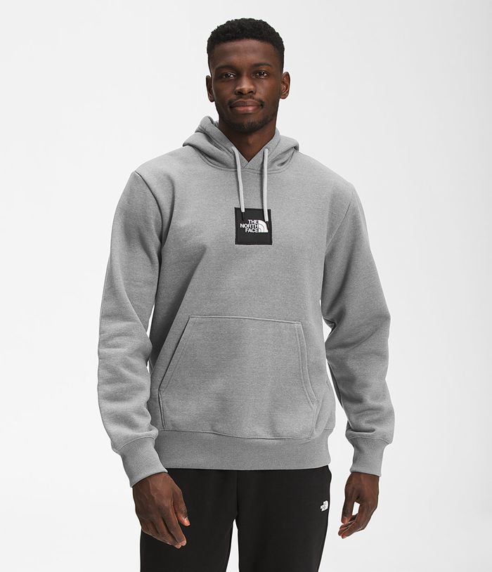 The North Face Hoodie Heavyweight Box Pullover Grey - Mens - Thailand AKJSX-6308